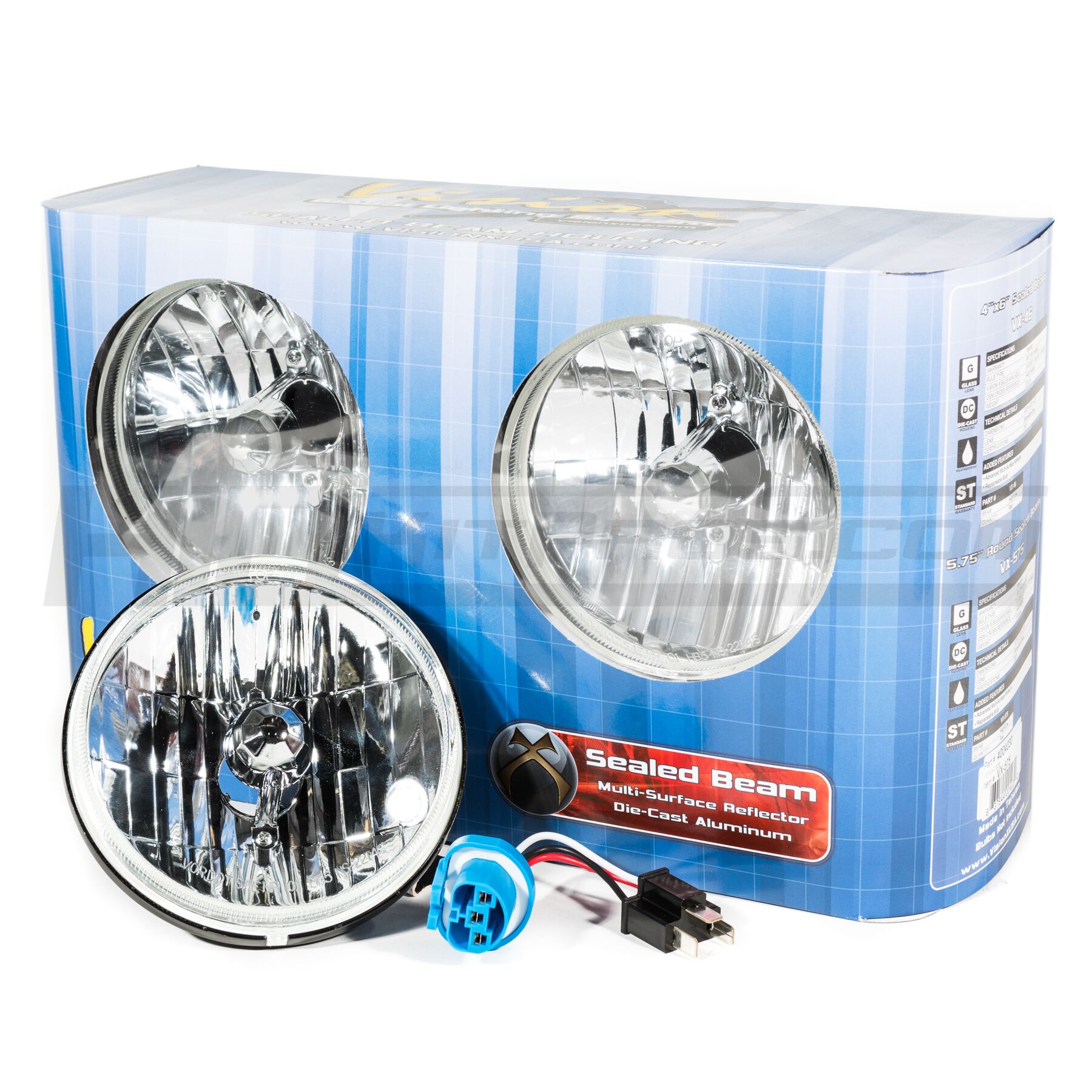 Vision X 5-3/4" Round Sealed Beam Conversion Headlights