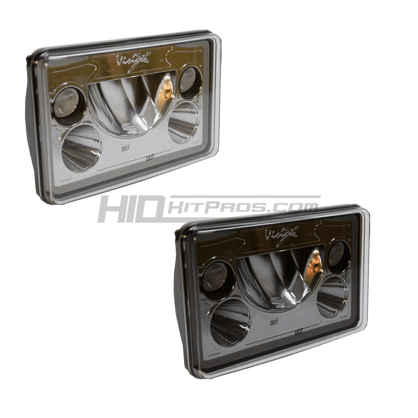 Vision X Vortex XIL-46 4x6 Sealed Beam Black and Chrome LED Headlamp