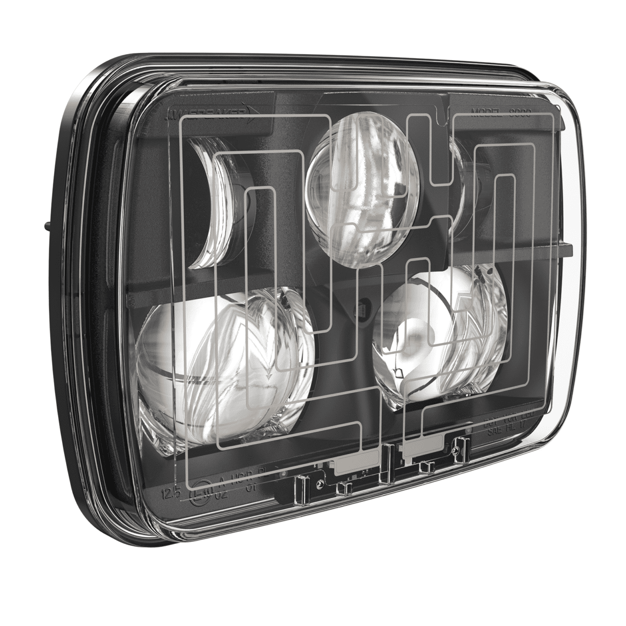 JW Speaker Chrome Black 0554481 Heated 5x7 LED Headlight