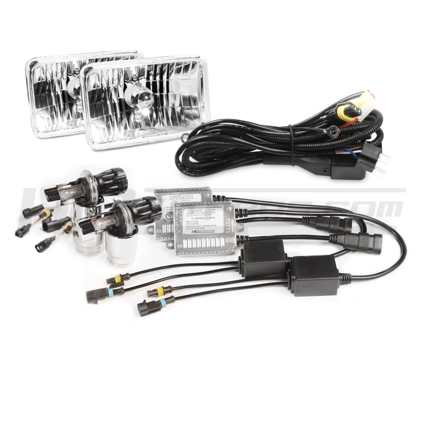 4x6 Sealed Beam Conversion HID Kit with VisionX and HYLUX HIDs